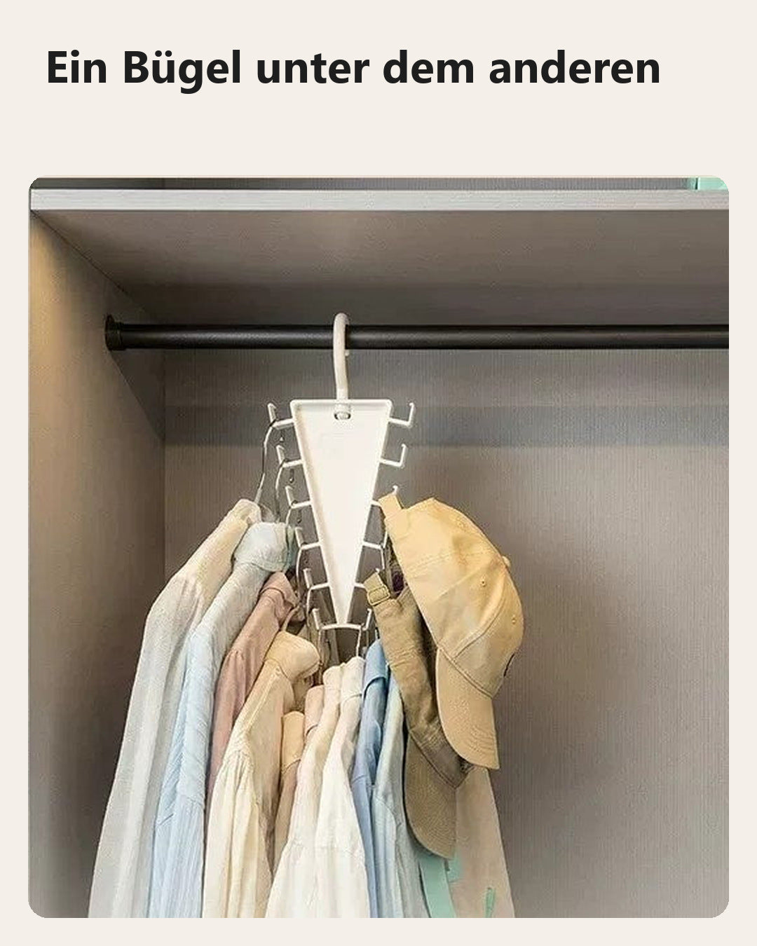V-förmiger Kleiderbügel-Organizer mit 12 Haken
