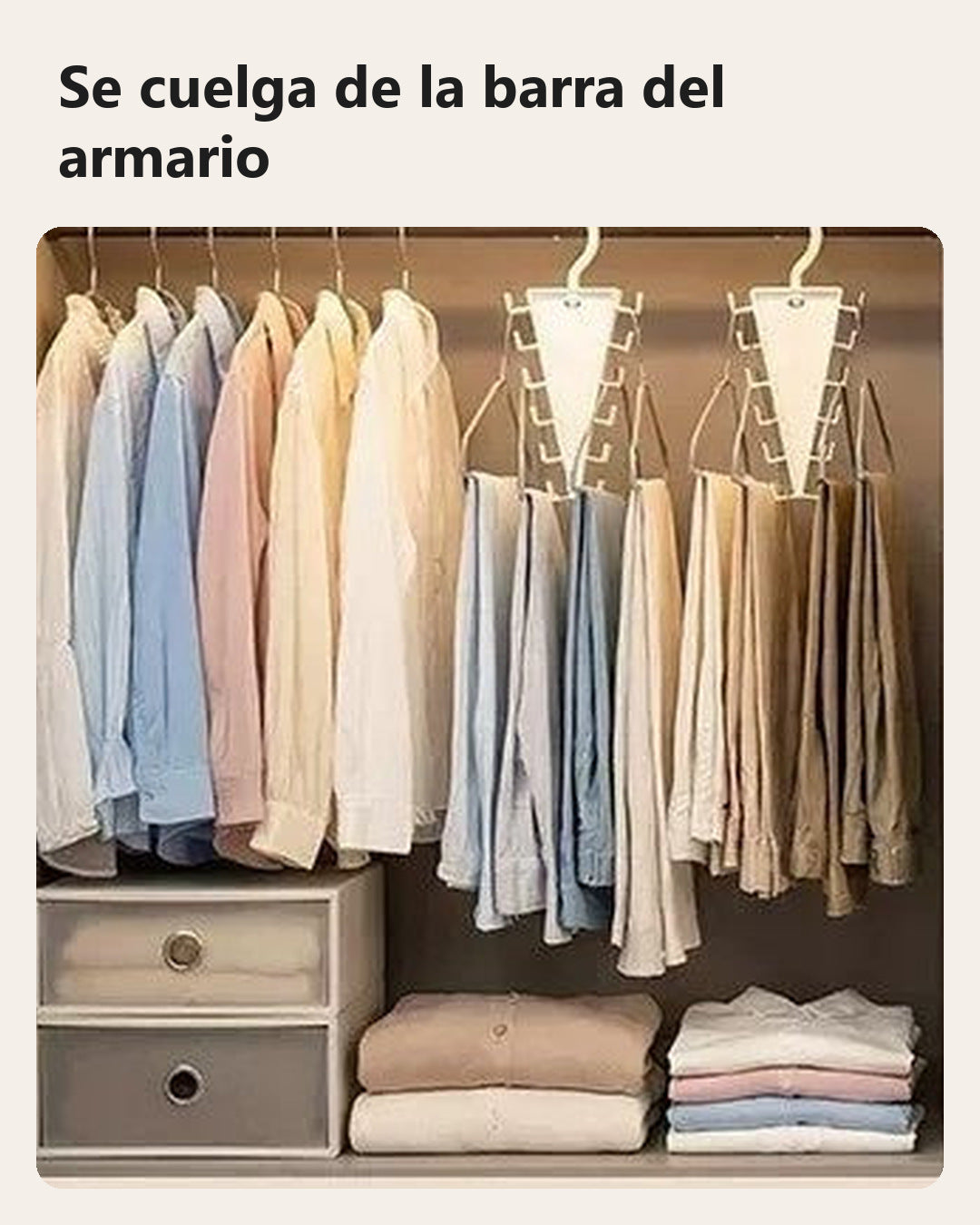 Organizador de perchas en V con 12 ganchos