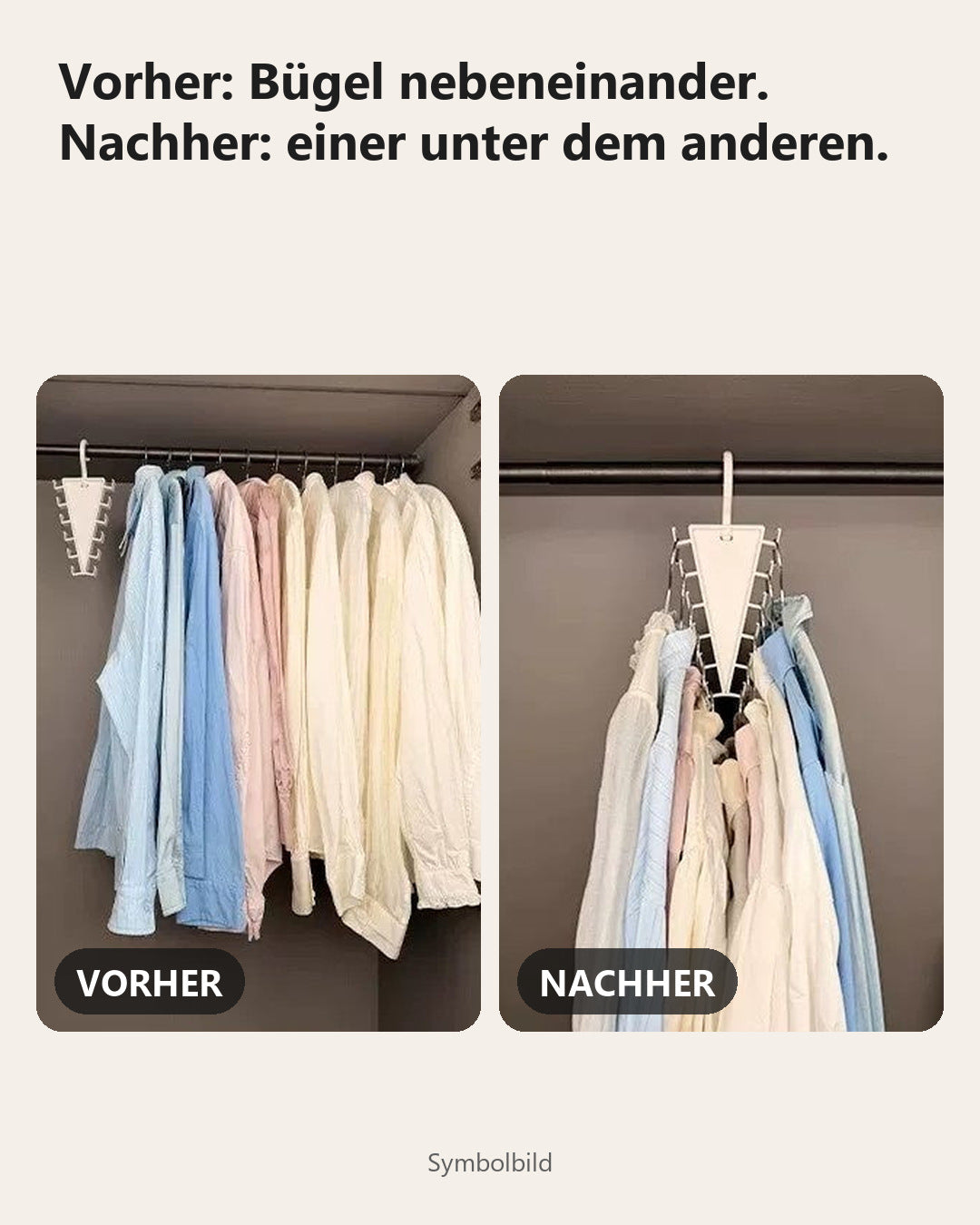V-förmiger Kleiderbügel-Organizer mit 12 Haken